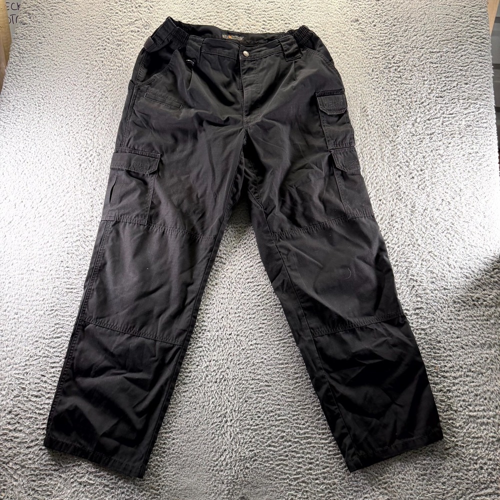 5.11 Tactical Pant Men's 36x32 Black Cargo Straight Ripstop Utility Workwear